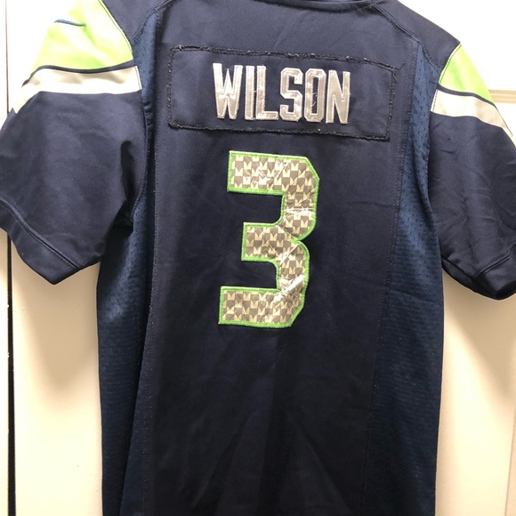 Nike On Field NFL Authentic Seattle Seahawks #3 Wilson Women's  Blue Jersey Sz M - Picture 9 of 12